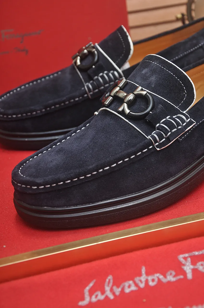 Men's shoes 💰440💶[Ferragamo/Ferragamo] The latest model in the counter. Original imported high-quality cowhide with open sides + imported 🐂 water-dyed cowhide lining + original luxury metal buckle + original combined outsole. No pressure for comparison. 38--45 (45 is custom-made and cannot be returned or exchanged)